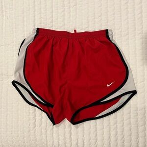 Small Nike Women's Dry Tempo Shorts red and white